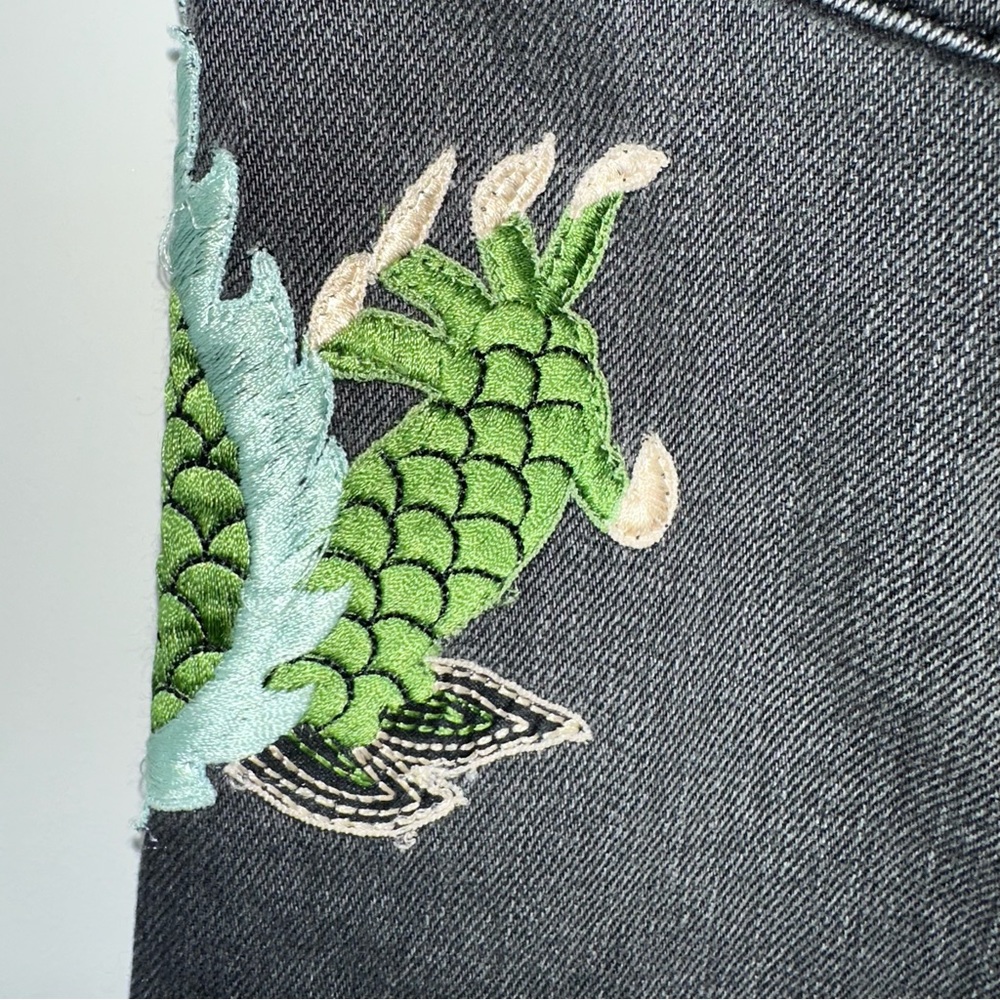 Gucci Dragon Embroidered Skinny Jeans Size 26 - Picture 6 of 13